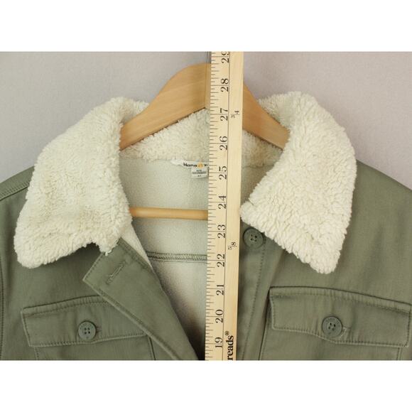 Hang Ten Women's Medium Coat Jacket Cotton Pockets Fleece Lined Buttoned - Picture 4 of 8